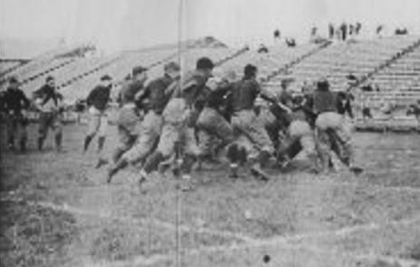Yale's 1907 football team at practice