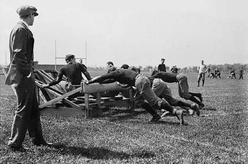 Harvard football practice 1910