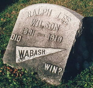 Wabash halfback Ralph Wilson's grave