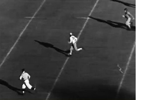 Alabama halfback Dixie Howell's 67 yard touchdown run against Stanford in the 1935 Rose Bowl