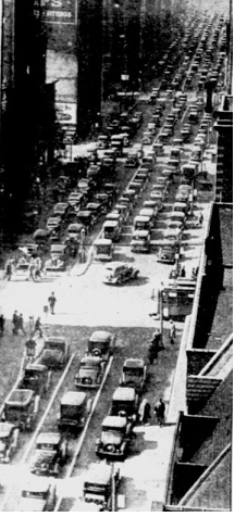 Traffic on the Boulevard of Allies in Pittsburgh before the 1934 Pitt-Minnesota football game