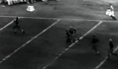 Pittsburgh end Bill Daddio's 71 yard interception return touchdown against Washington in the 1937 Rose Bowl