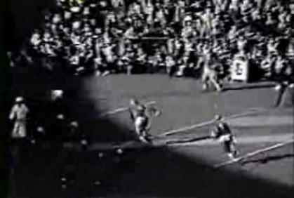 Pittsburgh halfback Marshall Goldberg's touchdown that was negated by a penalty in the 1937 Fordham game