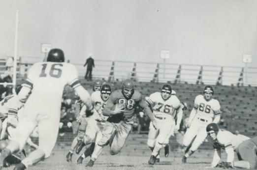 Ohio State running the football in a 1942 game