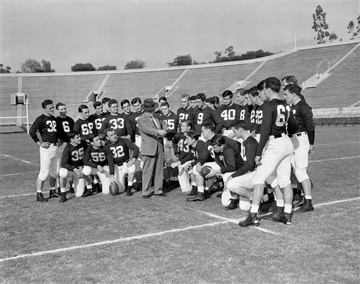 Alabama football team at the Rose Bowl in 1945