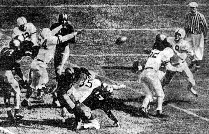 Oklahoma blocks an Army punt for a touchdown in 1946