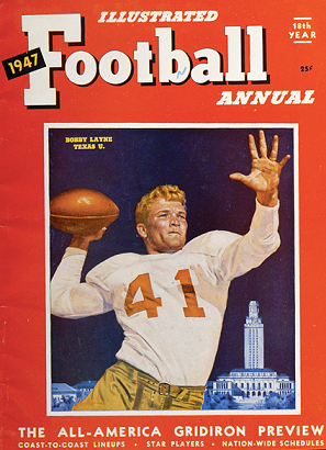Texas quarterback Bobby Layne on the cover of the 1947 Illustrated Football Annual