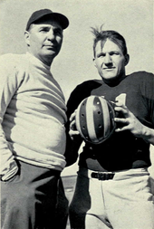 Michigan football coach Bennie Oosterbaan and tackle Alvin Wistert
