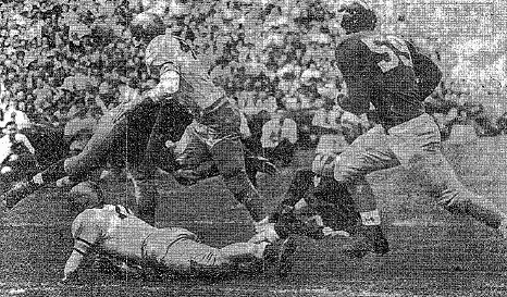 Army back Jim Cain scoring a touchdown against Michigan in 1949