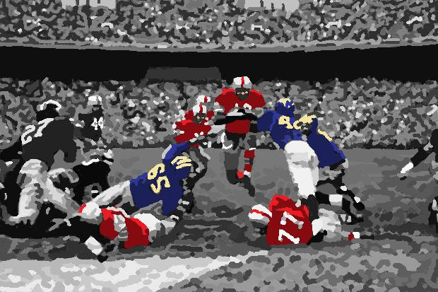 Ohio State halfback Hopalong Cassady scoring a touchdown against Michigan in 1954