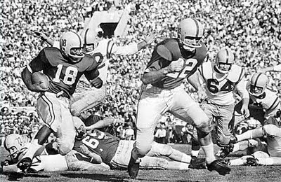 Ohio State advancing the football in the 1958 Rose Bowl