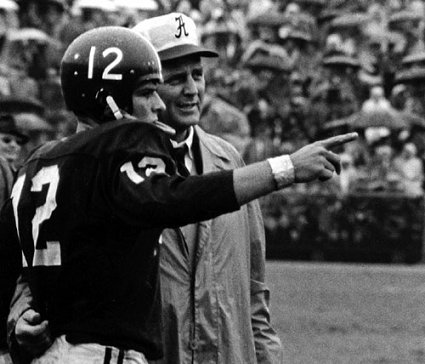 Alabama quarterback Pat Trammell and head coach Paul "Bear" Bryant