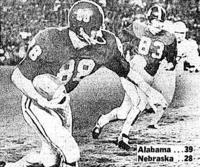 Ray Perkins touchdown for Alabama in first quarter of 1966 Orange Bowl