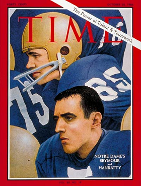 Notre Dame's Terry Hanratty and Jim Seymour on the cover of Time magazine in October 1966