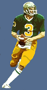 Notre Dame quarterback Joe Montana in 1977 green jersey