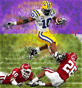 LSU running over Oklahoma for the 2003 BCS national championship