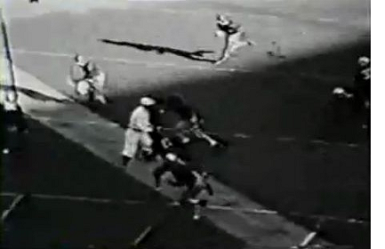 Pittsburgh halfback Marshall Goldberg's touchdown that was negated by a penalty in the 1937 Fordham game